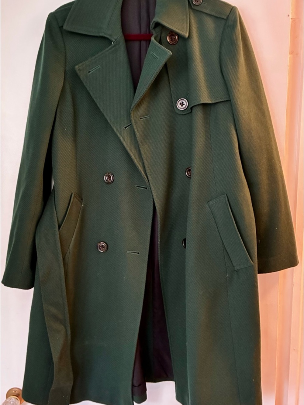 GAP Dark Lined Green Wool Coat